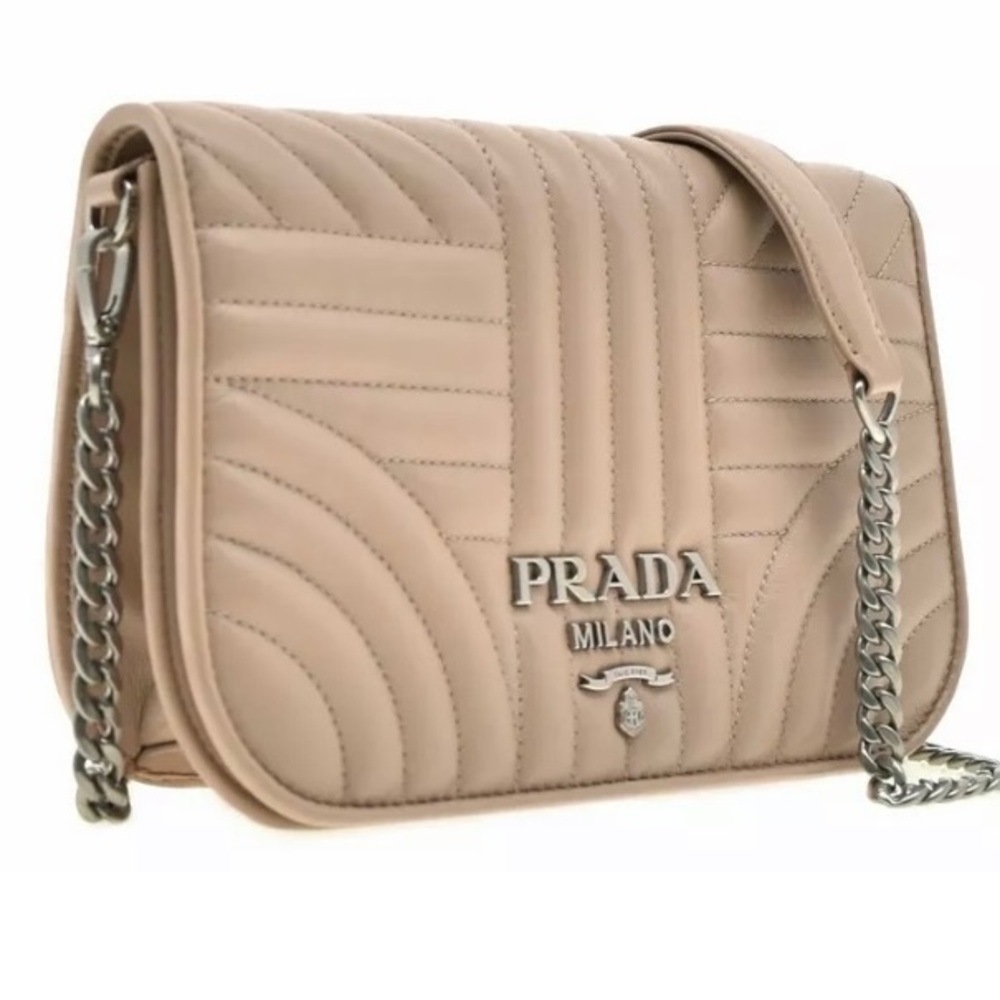 Prada Diagramme Cipria Beige Quilt